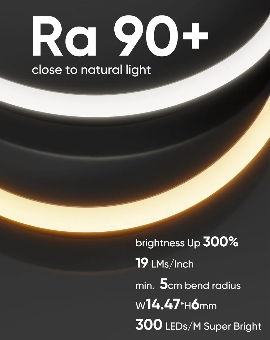 24V Anti-Glare Bright Cozy Under Cabinet LED Strip Free Cut 6000K Cool White - Black Shell - Hyperdealss