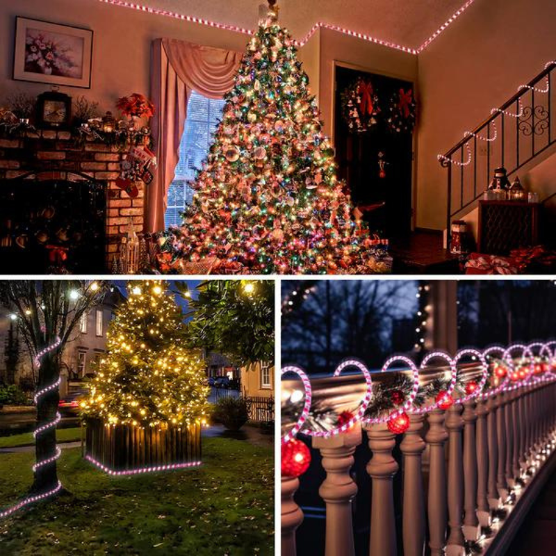 110V Candy Cane Christmas Rope Light - 11000K Cool White - Hyperdealss
