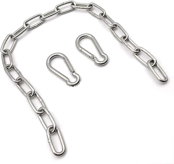 1.6ft Stainless Steel Hanging Chains with Carabiners – Secure Mounting Kit for UFO High Bay Lights - Hyperdealss