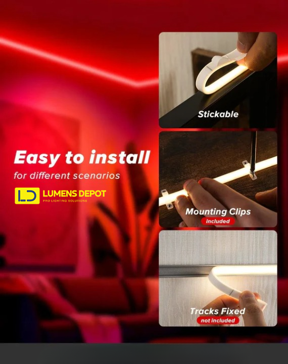 110V High-Intensity COB LED Neon Rope Light Red, 800 Lumens/M - Hyperdealss