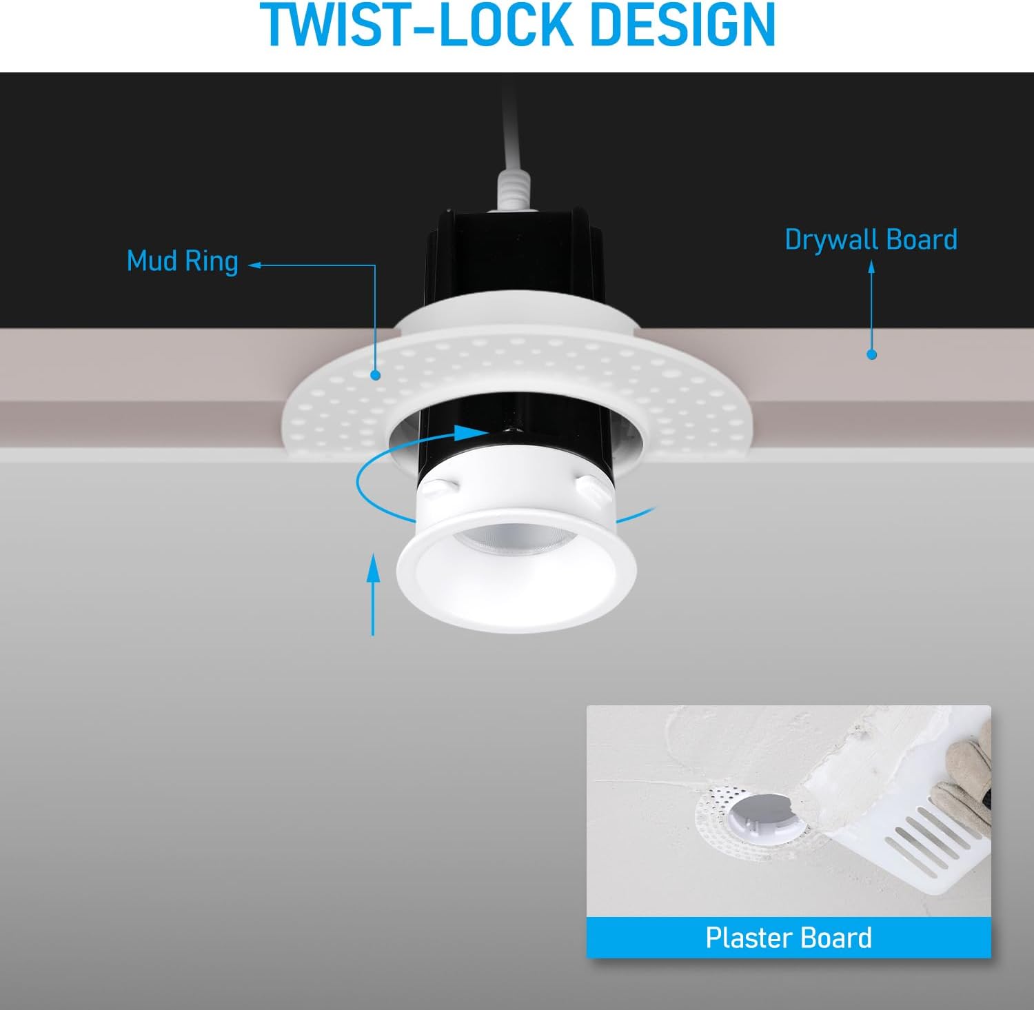 1-Inch LED Recessed Light, 9W, 600LM, 2700K-5000K, Dimmable, CRI 90+, ETL/Energy Star - Hyperdealss