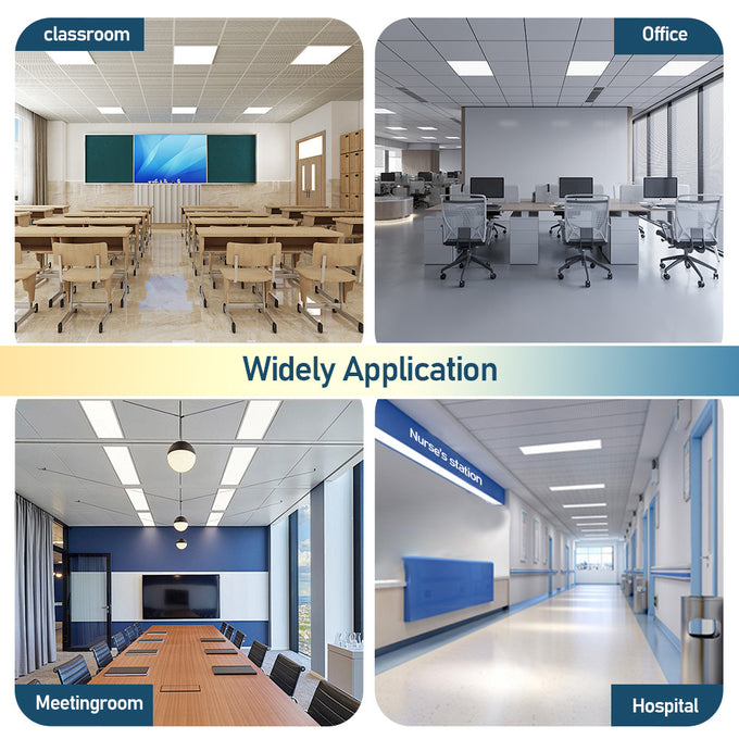 LED Ceiling Panel Light, 40W/30W/25W/20W/15W, 2x2, Selectable 5 Watts and 5 CCT, 5000 Lumens, Ultra-Thin Design - Hyperdealss