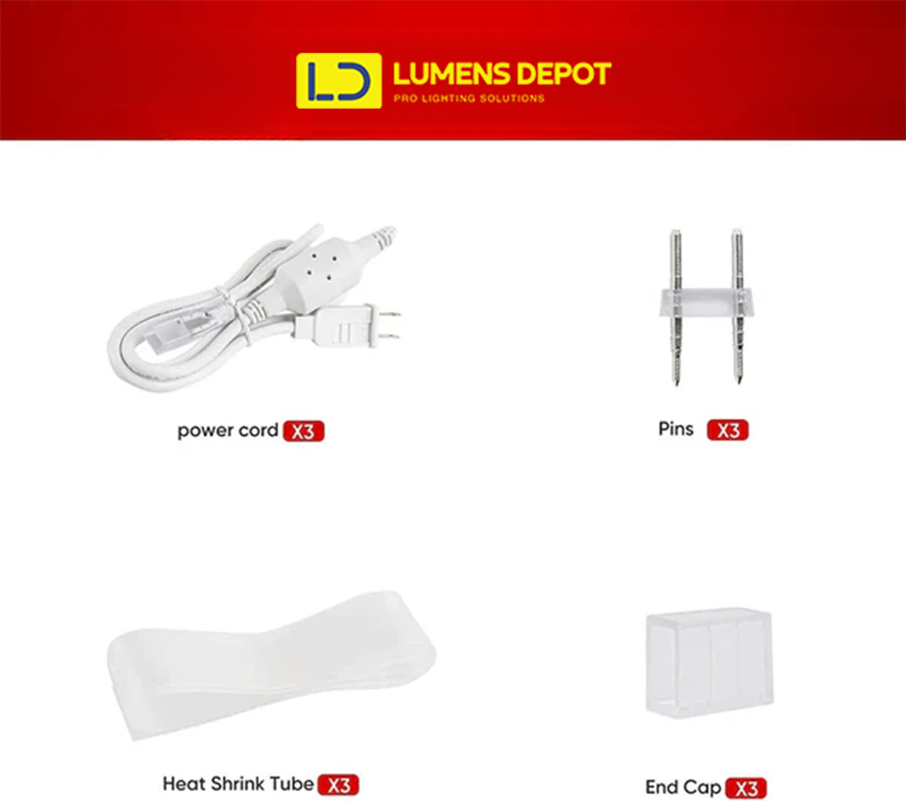 110V Extra Power Cord Pack for 11.5x7.5mm Eco LED Strip - Hyperdealss
