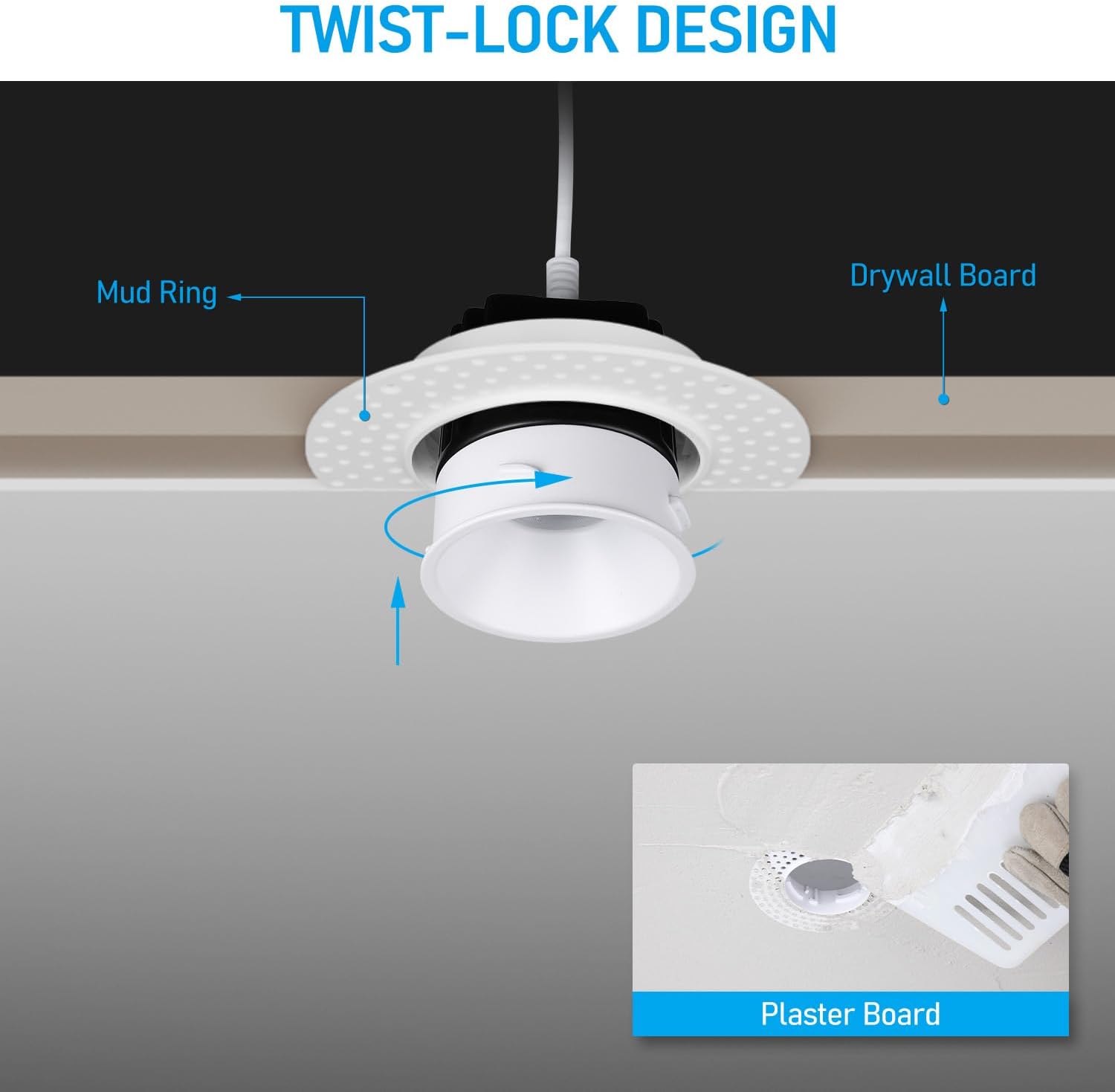 LED Recessed Downlight, 13W, 800LM, 5000K Color Temperature, Dimmable, CRI 90+, ETL/Energy Star/T24, 120 VAC - Hyperdealss