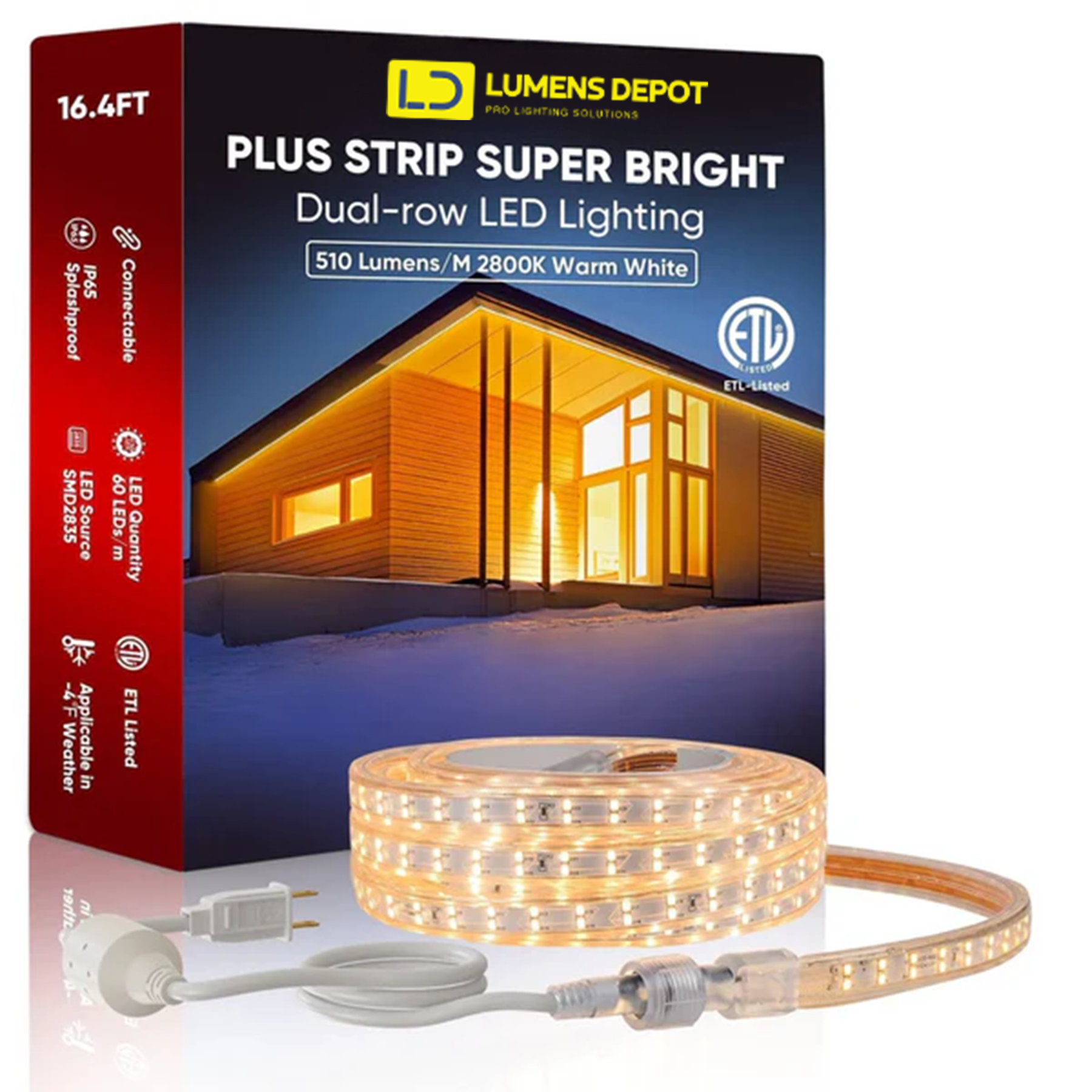 110V Extra Power Cord Pack for 7x17mm Double Row Plus LED Strip - Hyperdealss