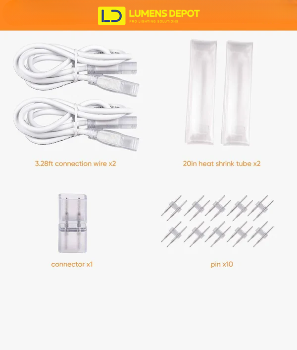 ProSelect 110V LED Strip Light Connector Kit (6x10mm) - Hyperdealss