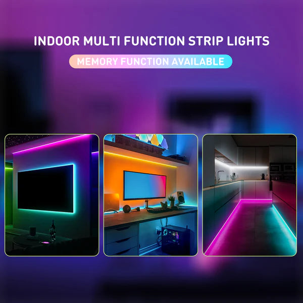 24V 16FT RGBWW LED Strip Light with IC Function and Remote Control – Multi-Color LED Tape - Hyperdealss