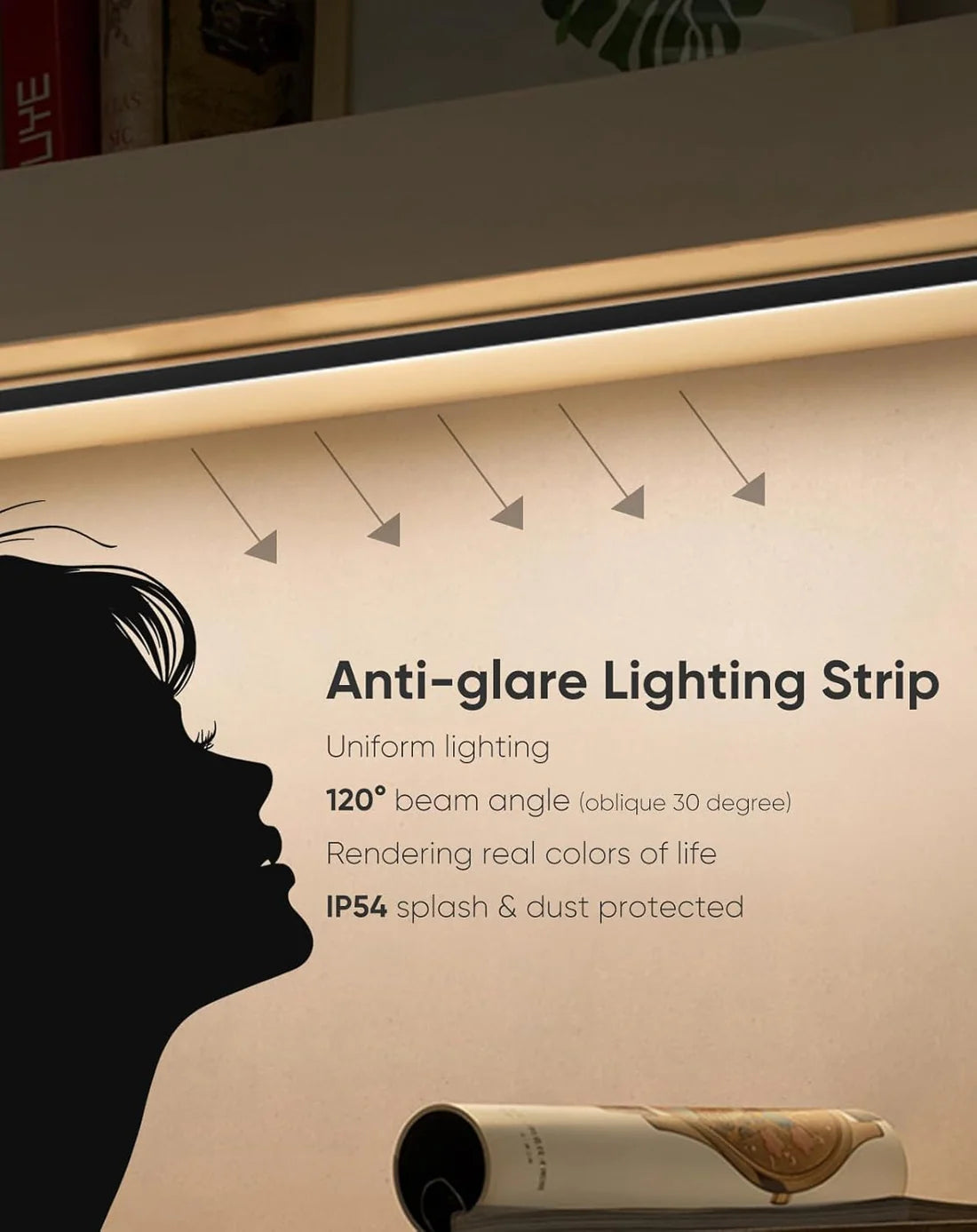 24V Anti-Glare Bright Cozy Under Cabinet LED Strip Free Cut 2700K Warm White - White Shell - Hyperdealss