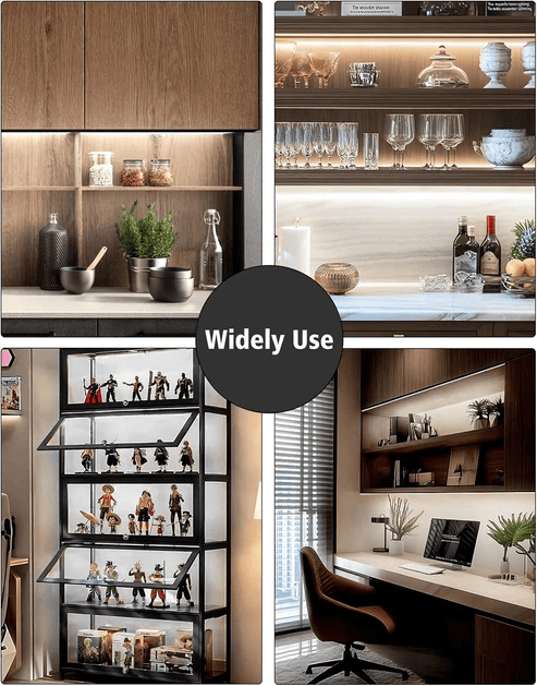 24V Anti-Glare Bright Cozy Under Cabinet LED Strip Free Cut 6000K Cool White - Black Shell - Hyperdealss