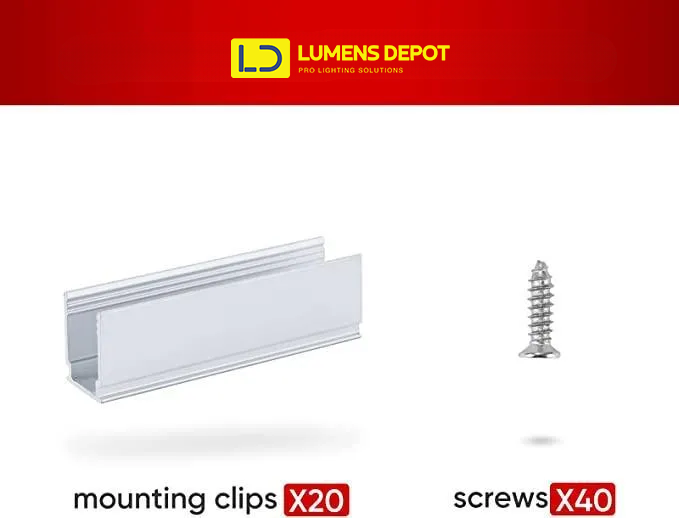 Extra Mounting Pack for 110V 10x20mm RGB Eco Neon Light - Hyperdealss