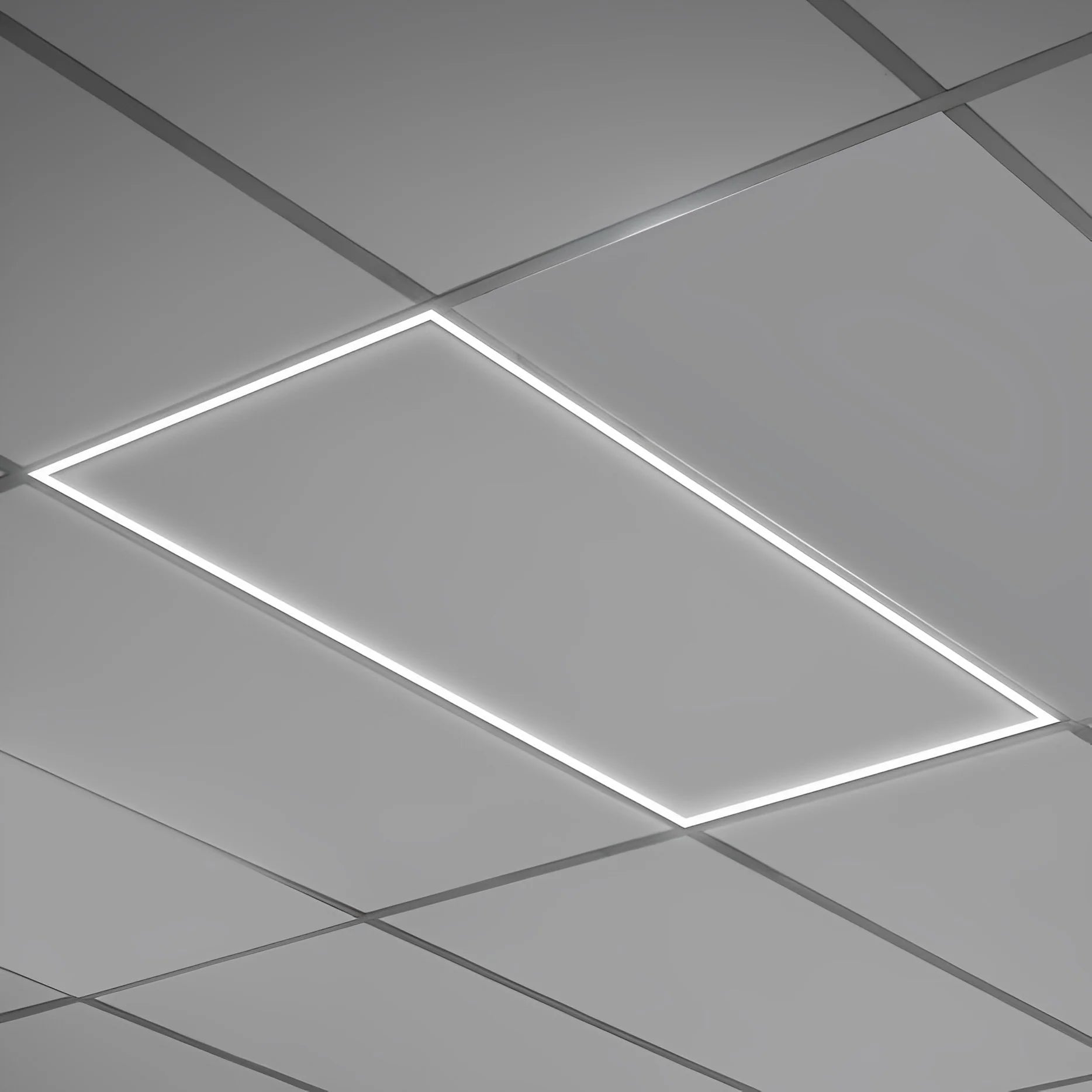 LED Grid Frame Ceiling Light, 60W/50W/40W, 2x4, Adjustable Watts & CCT,3000K-6500K, 7500 Lumens - Hyperdealss