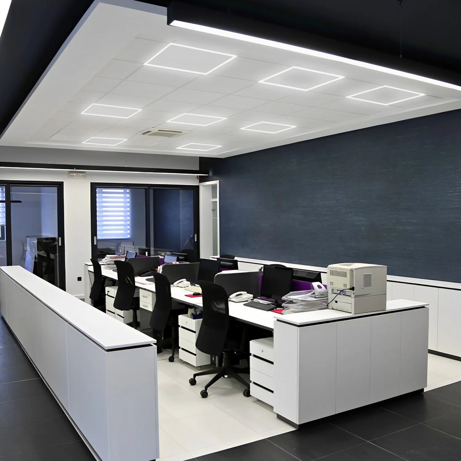 LED Grid Frame Ceiling Light, 2x2, 40W/30W/20W, Adjustable Watts & CCT,3000K-6500K , 4800 Lumens - Hyperdealss
