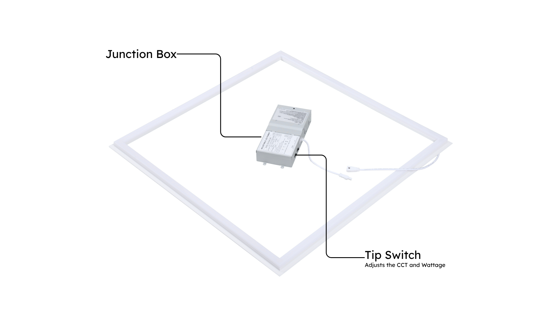 LED Grid Frame Ceiling Light, 2x2, 40W/30W/20W, Adjustable Watts & CCT,3000K-6500K , 4800 Lumens - Hyperdealss