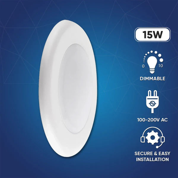 6-Inch Surface Mount Disk Light with Selectable 5CCT, 120V AC - Hyperdealss
