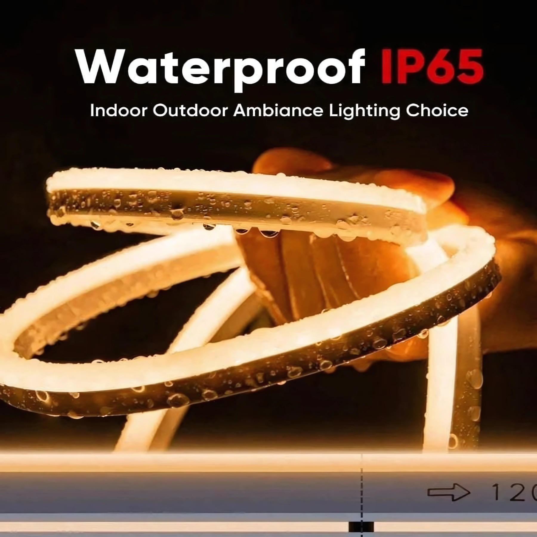 110-130V Warm White LED Neon Rope Light -3000K- 7mm x 14.5mm-7W/Meter and 220LM/W -Dimmable, Flexible, IP65 Waterproof, Cuttable for Home & Commercial Use - Hyperdealss