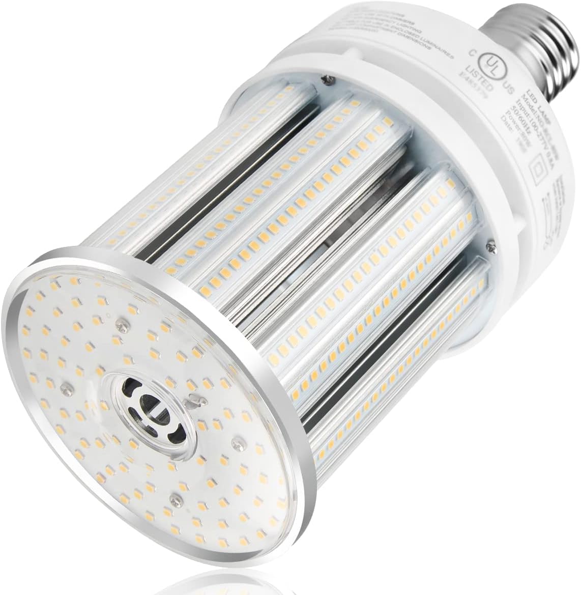 LED Corn Bulb, 80W, 175W HID Replacement, 11,300 Lumens, 5000K Daylight, E39 Base, 100-277 VAC - Hyperdealss