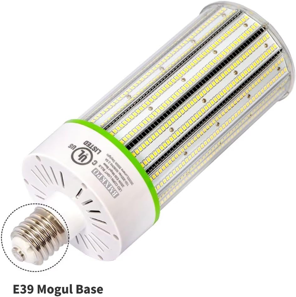 LED Corn Bulb, 250W, 6300K, E39 Base, 37,500 Lumens, 100-277 VAC - Hyperdealss
