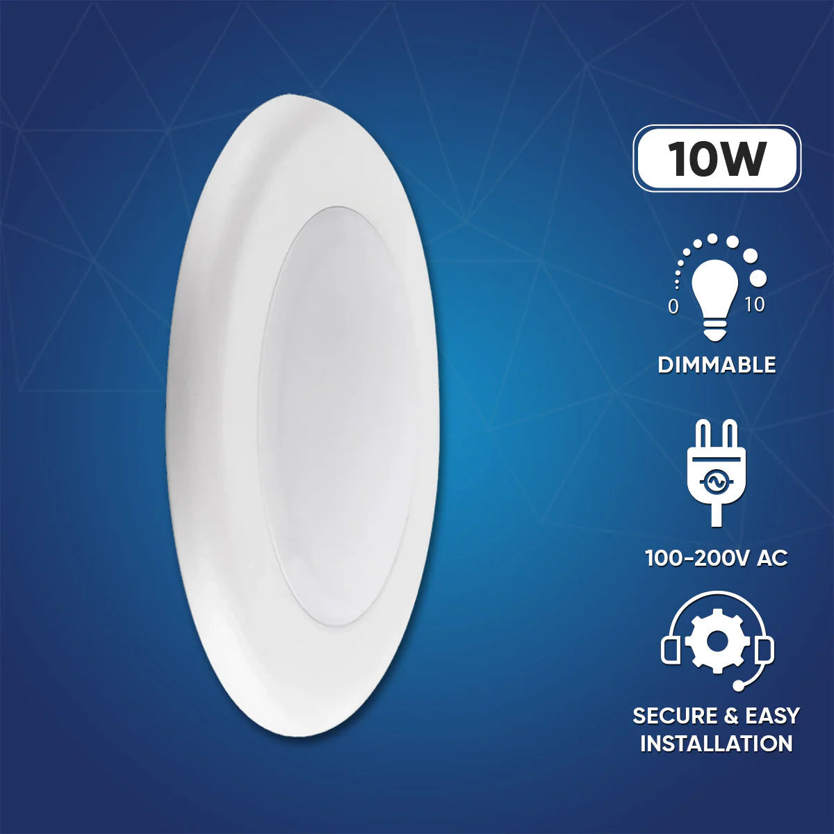 6-Inch Motion Sensor Surface Mount Light, 14W, 950LM, 3000K, ETL/Energy Star/T24 - Hyperdealss