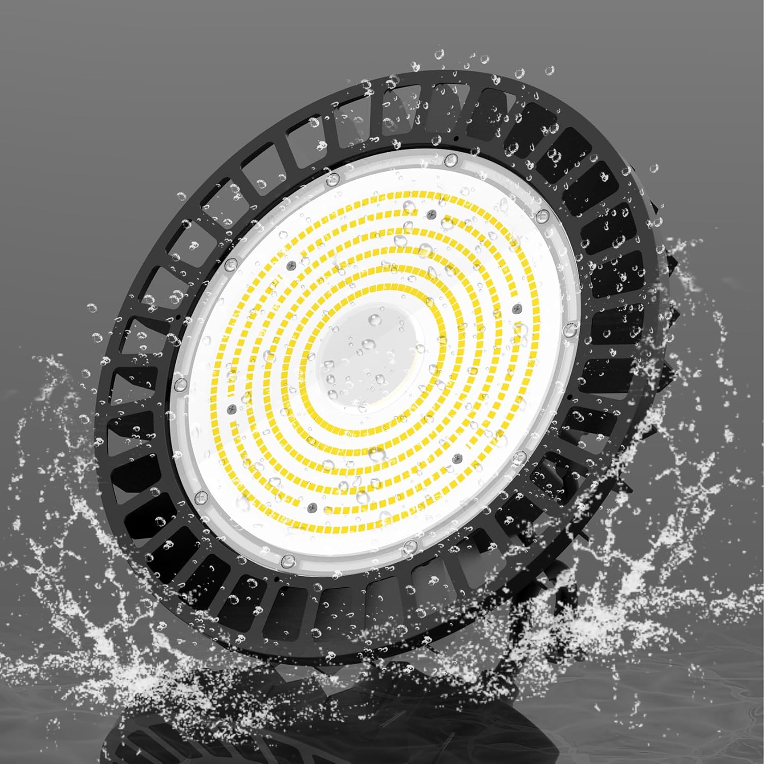 200W LED High Bay Light, 30,000 Lumens, 5000K, Dimmable, 100-277V, 5' Cable with US Plug, ETL Listed - Hyperdealss