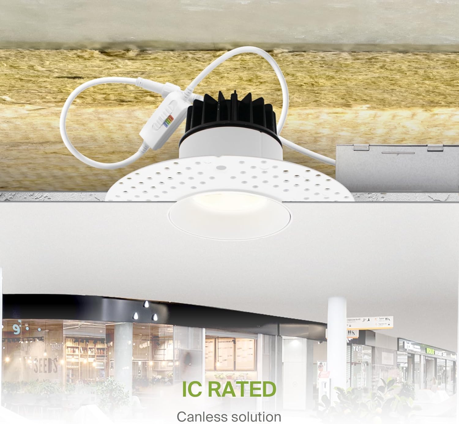 3-Inch Flangeless LED Downlight, 15W, 900LM, 5CCT, Dimmable, CRI 90+, ETL/Energy Star/T24 - Hyperdealss