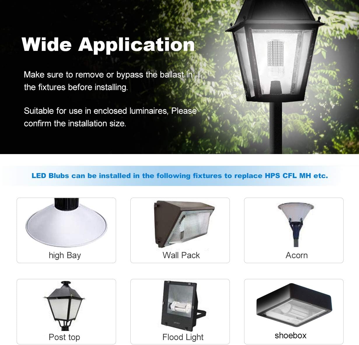 LED Corn Bulb, 125W, 400W HID Replacement, 17,500 Lumens, 5000K Daylight, E39 Base, 100-277 VAC - Hyperdealss