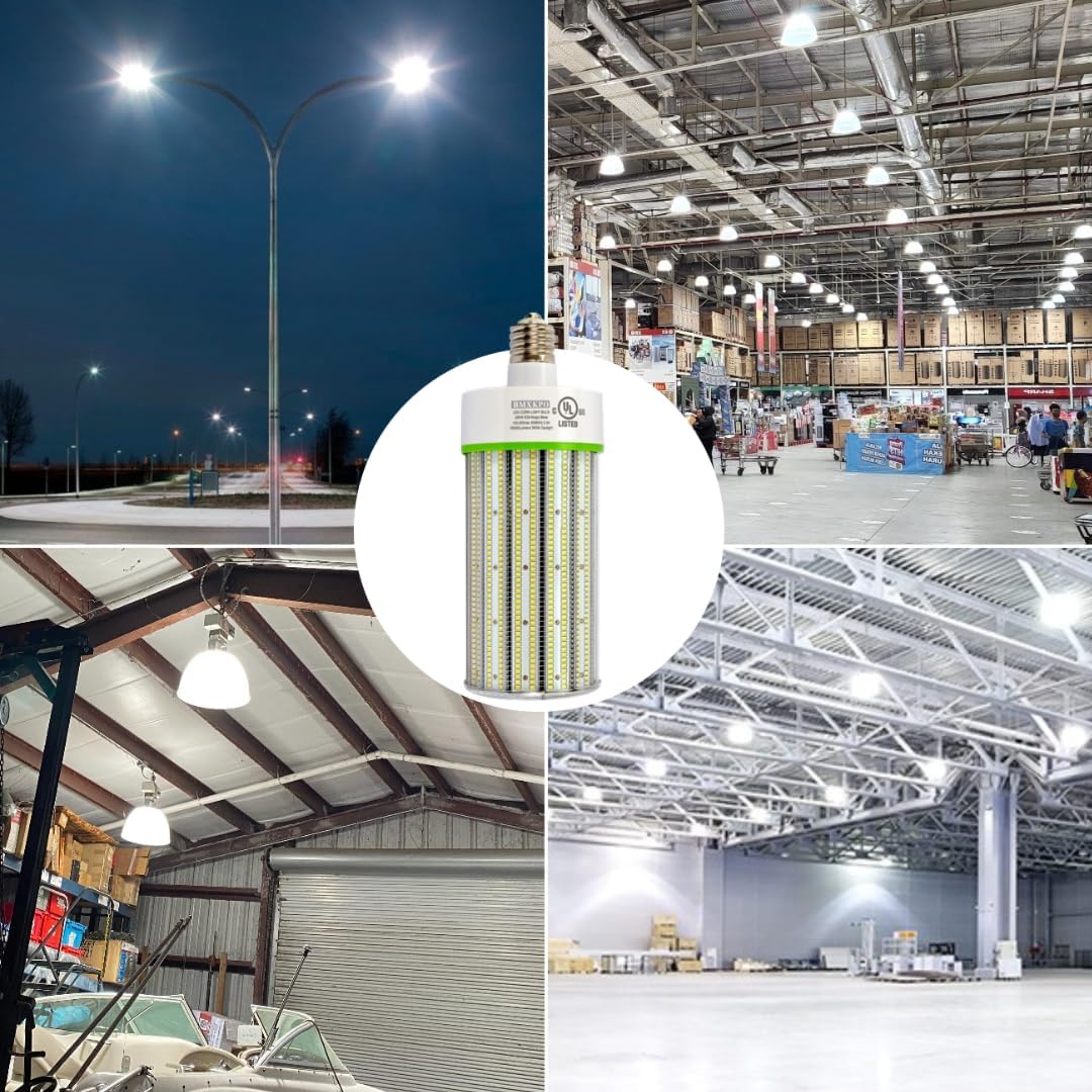 LED Corn Bulb, 250W, 6300K, E39 Base, 37,500 Lumens, 100-277 VAC - Hyperdealss