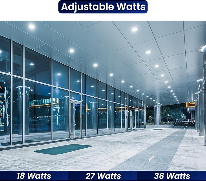 LED Recessed Downlight, 36W/27W/18W, 4000 Lumens, 2700K-5000K CCT Tunable, 120-347 VAC - Hyperdealss