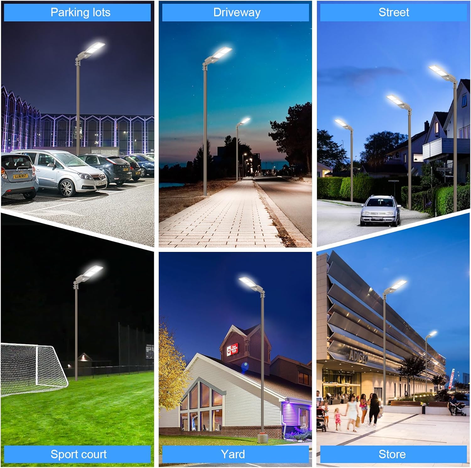 400W LED Parking Lot Light, 5000K 56,879LM, ETL Listed, IP65 Waterproof, Built-in Photocell, Slip Fitter Mount, 277-480V Outdoor Parking Lot & Area Lighting - Hyperdealss