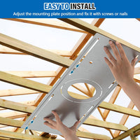 New Construction Mounting Plate for 4”/6”/8” Canless Downlights, Slim Downlight Rough-In Plate with Notches, Durable Metal Light Mounting Plate
