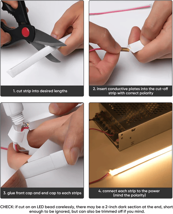 24V Under Cabinet Led Strip Connector Wire Kit - Hyperdealss