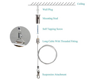 5ft Suspension Cable Kit for Panel, Troffer, Linear, and Shop Lights (Set of 4)