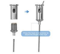 5ft Suspension Cable Kit for Panel, Troffer, Linear, and Shop Lights (Set of 4)