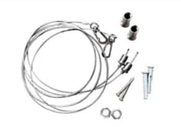 5ft Suspension Cable Kit for Panel, Troffer, Linear, and Shop Lights (Set of 4) - Hyperdealss