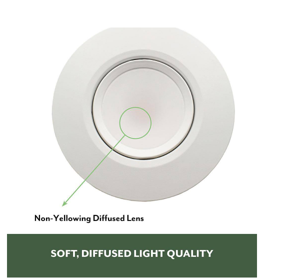 4-Inch Gimbal LED Downlight, 8W, 700 Lumens, 5CCT, 90+ CRI, Dimmable, Wet Rated - Hyperdealss
