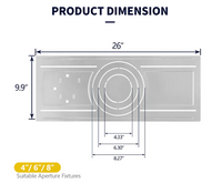 New Construction Mounting Plate for 4”/6”/8” Canless Downlights, Slim Downlight Rough-In Plate with Notches, Durable Metal Light Mounting Plate