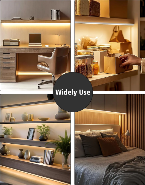 24V Anti-Glare Bright Cozy Under Cabinet LED Strip Free Cut 2700K Warm White - White Shell - Hyperdealss