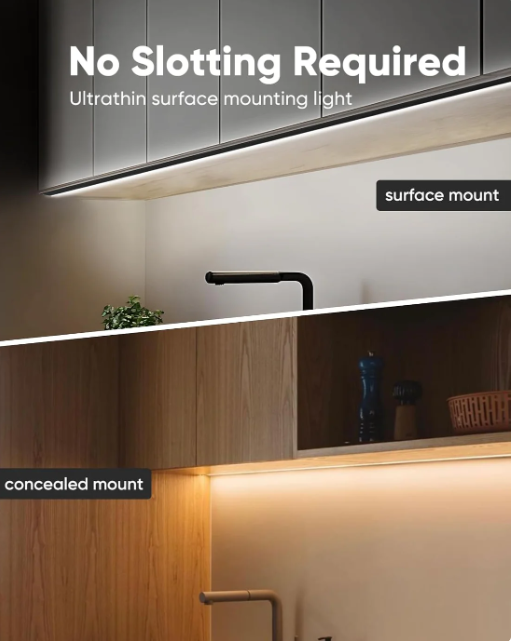 24V Anti-Glare Bright Cozy Under Cabinet LED Strip Free Cut 6000K Cool White - Black Shell - Hyperdealss