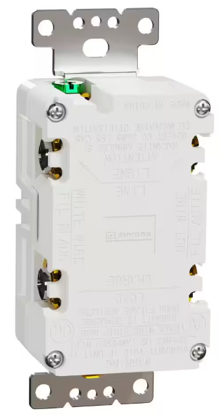 20-Amp 125-Volt Tamper-Resistant Outdoor GFCI Duplex Outlet with Back Wire Clamps, Matte White - Hyperdealss