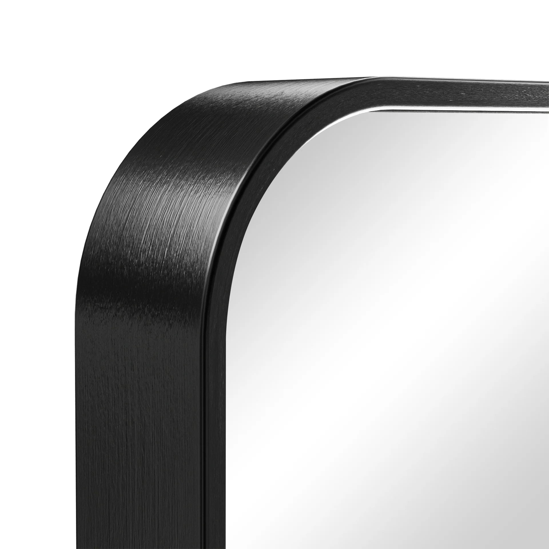 Black Round Corner Metal Frame Mirror – Adjustable Shelves – Surface or Recessed Mount - Hyperdealss