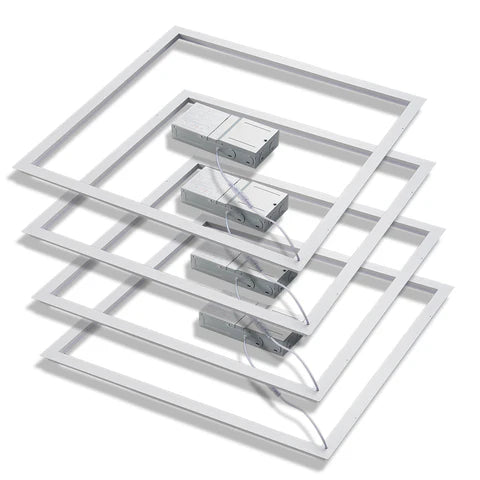 LED Grid Frame Ceiling Light, 2x2, 40W/30W/20W, Adjustable Watts & CCT,3000K-6500K , 4800 Lumens - Hyperdealss