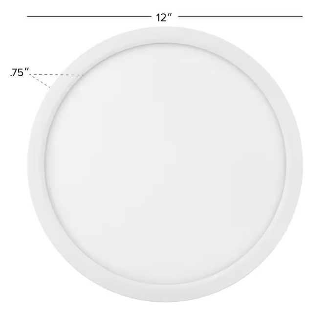 12" Surface Mount Disk Light with Adjustable 5CCT Color Selector - Hyperdealss