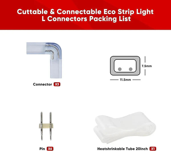 Connector Kit for 110V 11.5x7.5mm ECO LED Strip Lights - Hyperdealss
