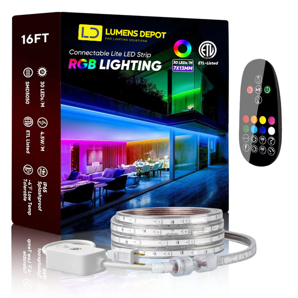 110V 7x13mm RGB LED Lite Strip Connector Kit - Hyperdealss