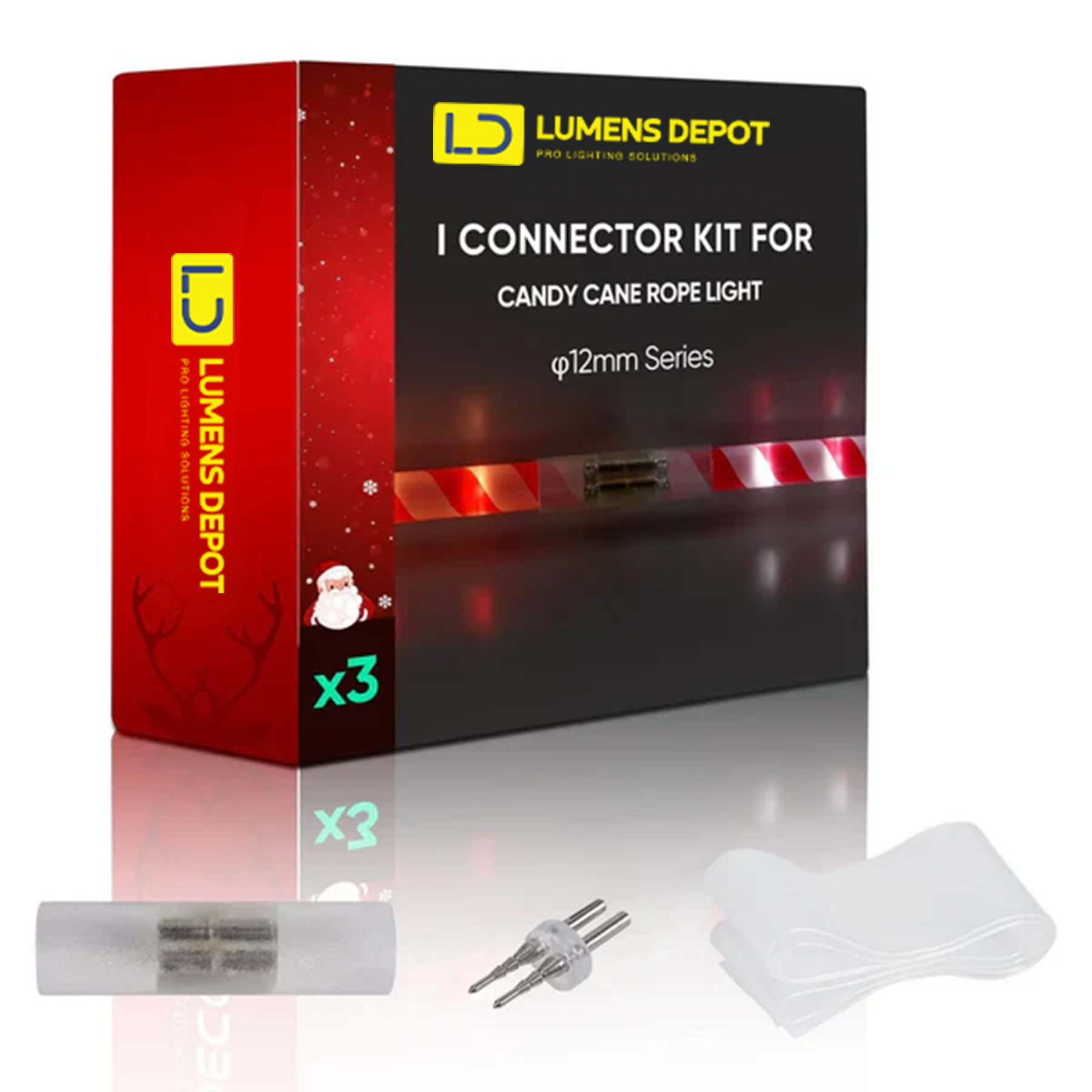 Connector Pack for 110V Candy Cane and Patriotic LED Rope Lights - Hyperdealss