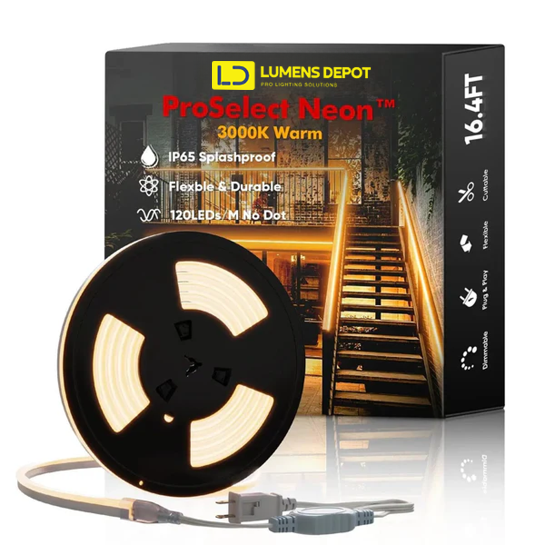 LED Neon Light Strip Connector Kit - 110V, 7x14.5mm - ProSelect Neon - Hyperdealss