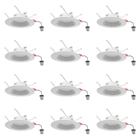 LED Recessed Downlight, 15W, 1050 Lumens, 2700K/3000K/3500K/4000K/5000K Adjustable CCT, 120 VAC, 6inch, Triac Dimmable, ETL & ES Listed - Hyperdealss
