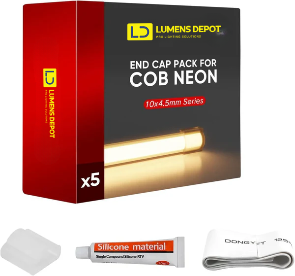 End Cap Pack for 120V Flexible COB LED Neon Rope Light 10x4.5mm - Hyperdealss