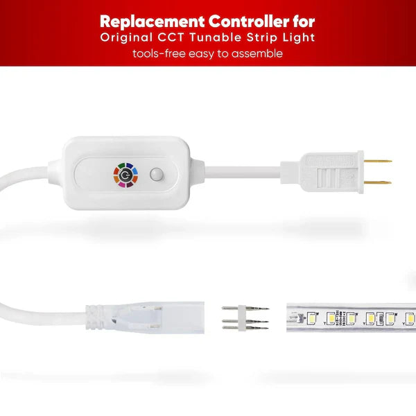 Extra Controller Kit for 110V 7x13mm Eco CCT Tunable White Strip - Hyperdealss