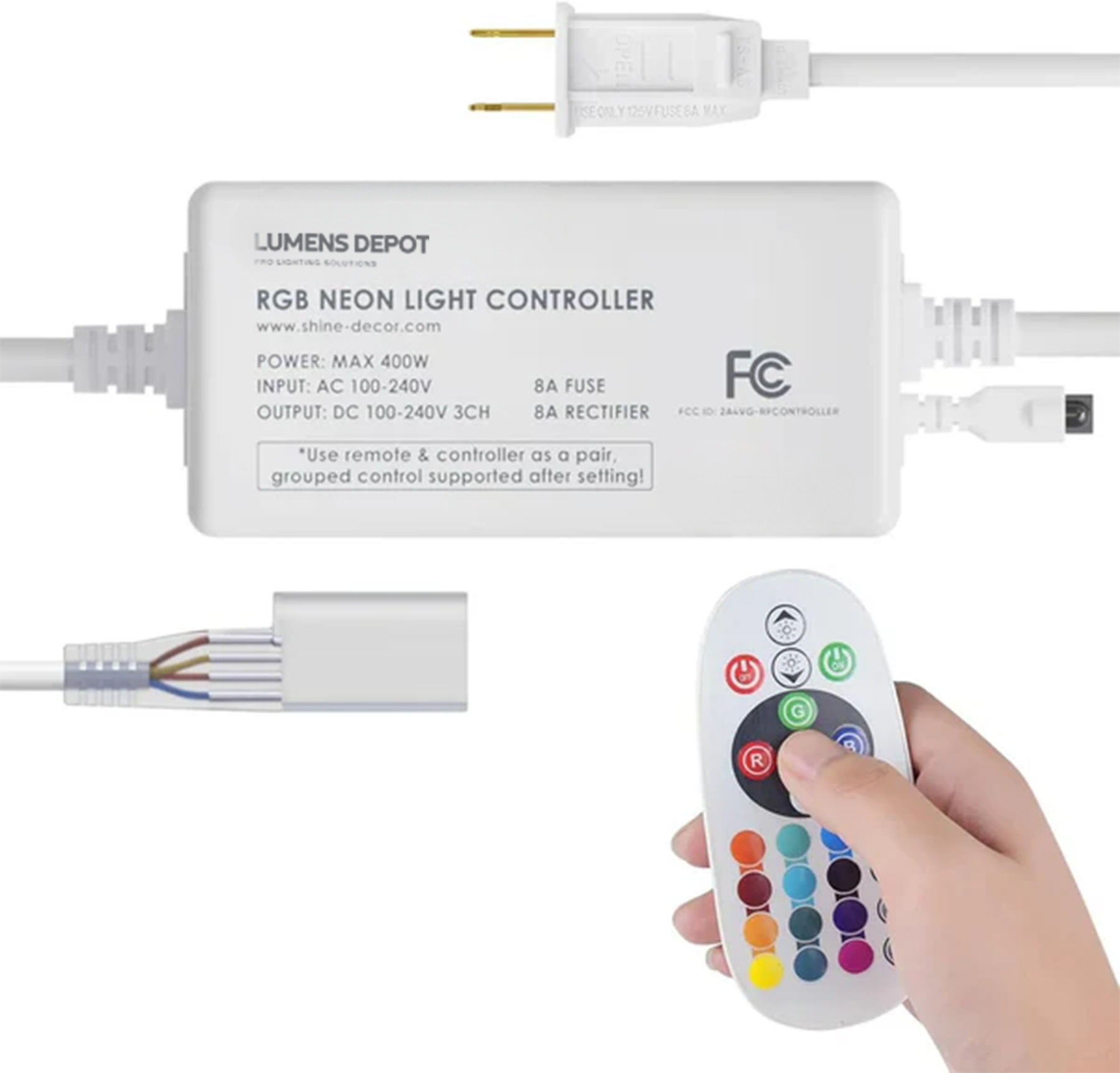 Extra Controller Pack for 110V 10x20mm RGB Eco Neon Light - Hyperdealss