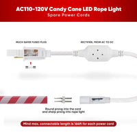 110V Candy Cane LED Rope Light & Patriotic Rope Light – Extension and Connection Solution